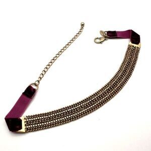 Chico’s Choker Velvet Mesh Chain Necklace Victorian Coquette